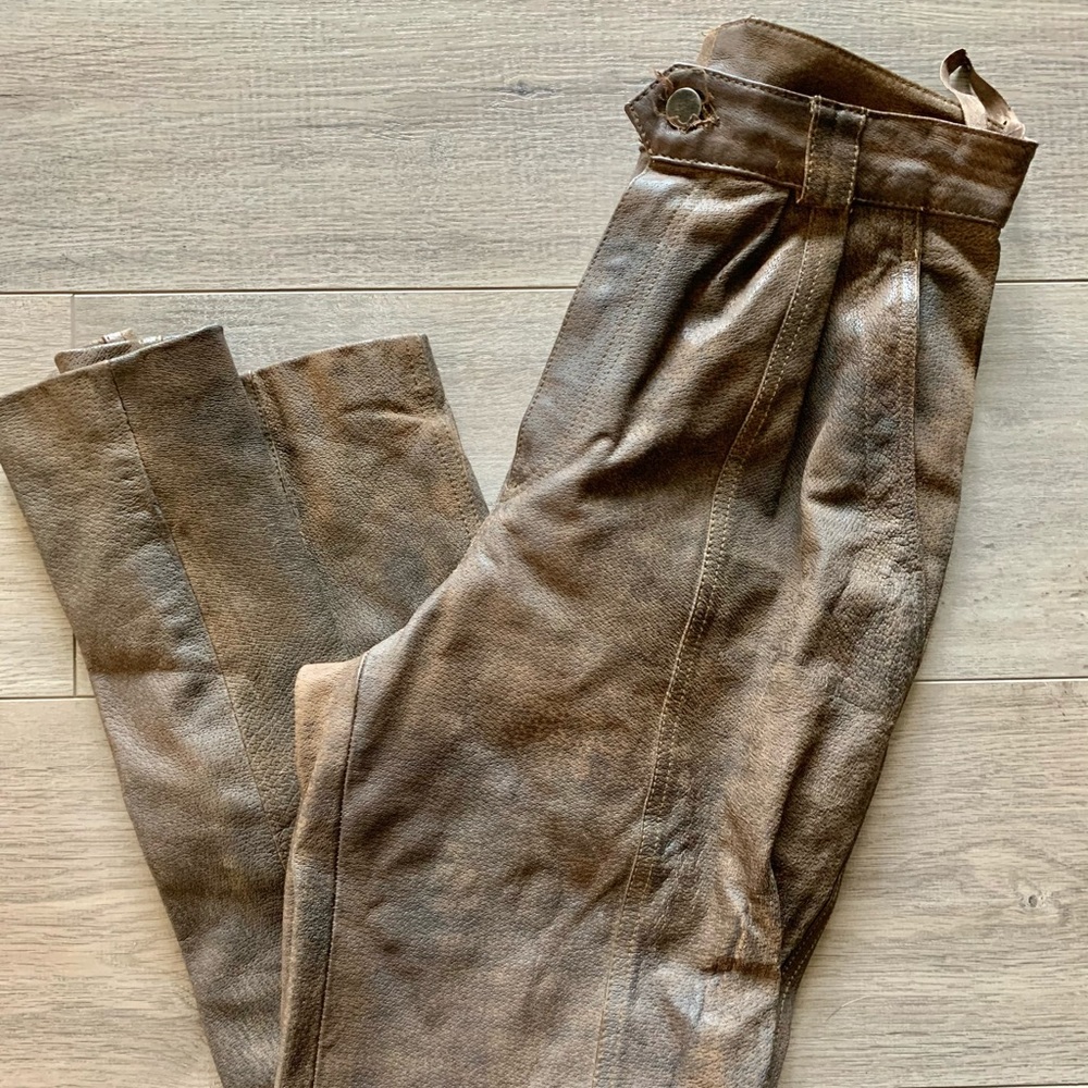 Vintage 80’s moto taper leather pant